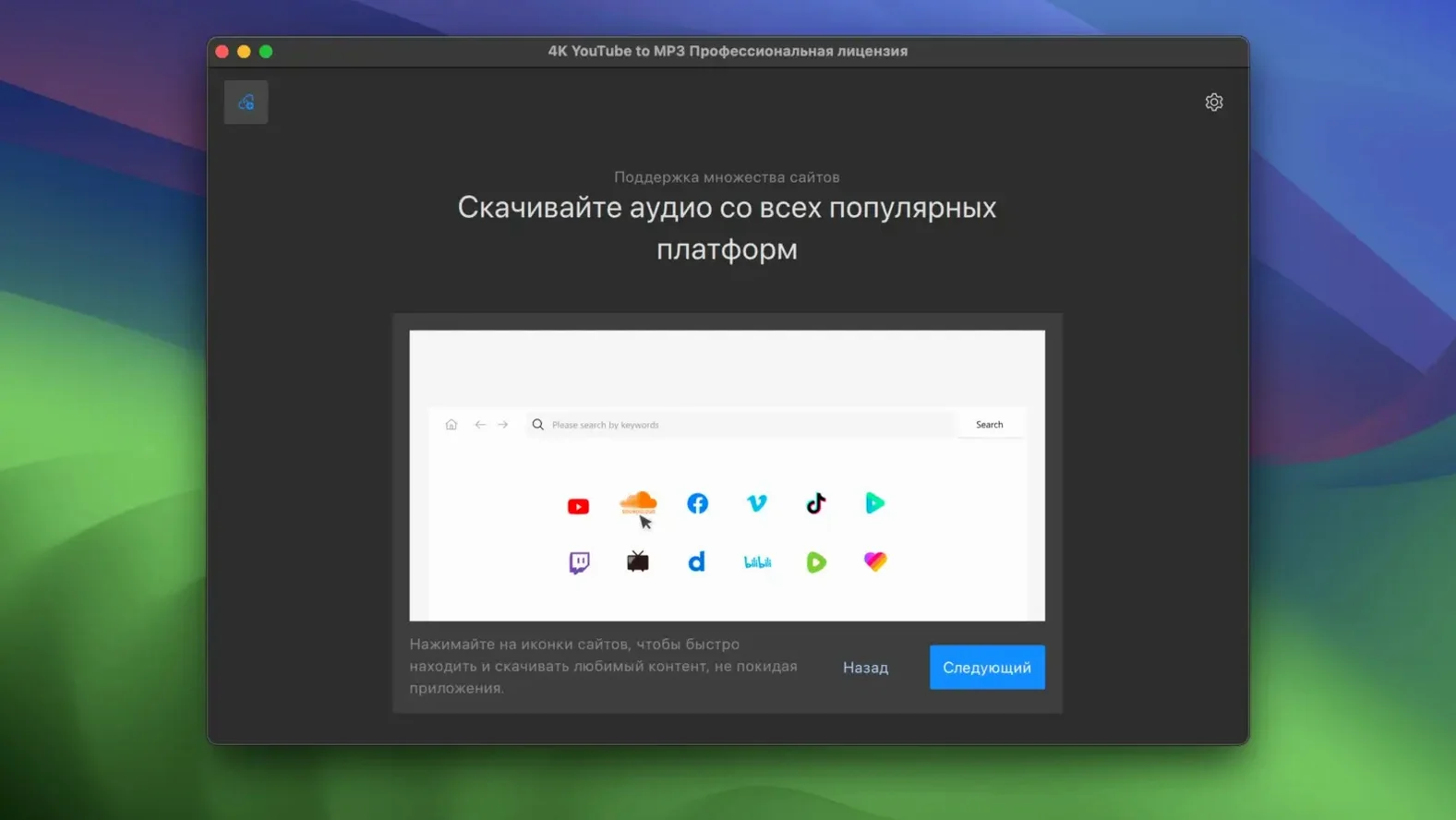 4k youtube downloader — opening view