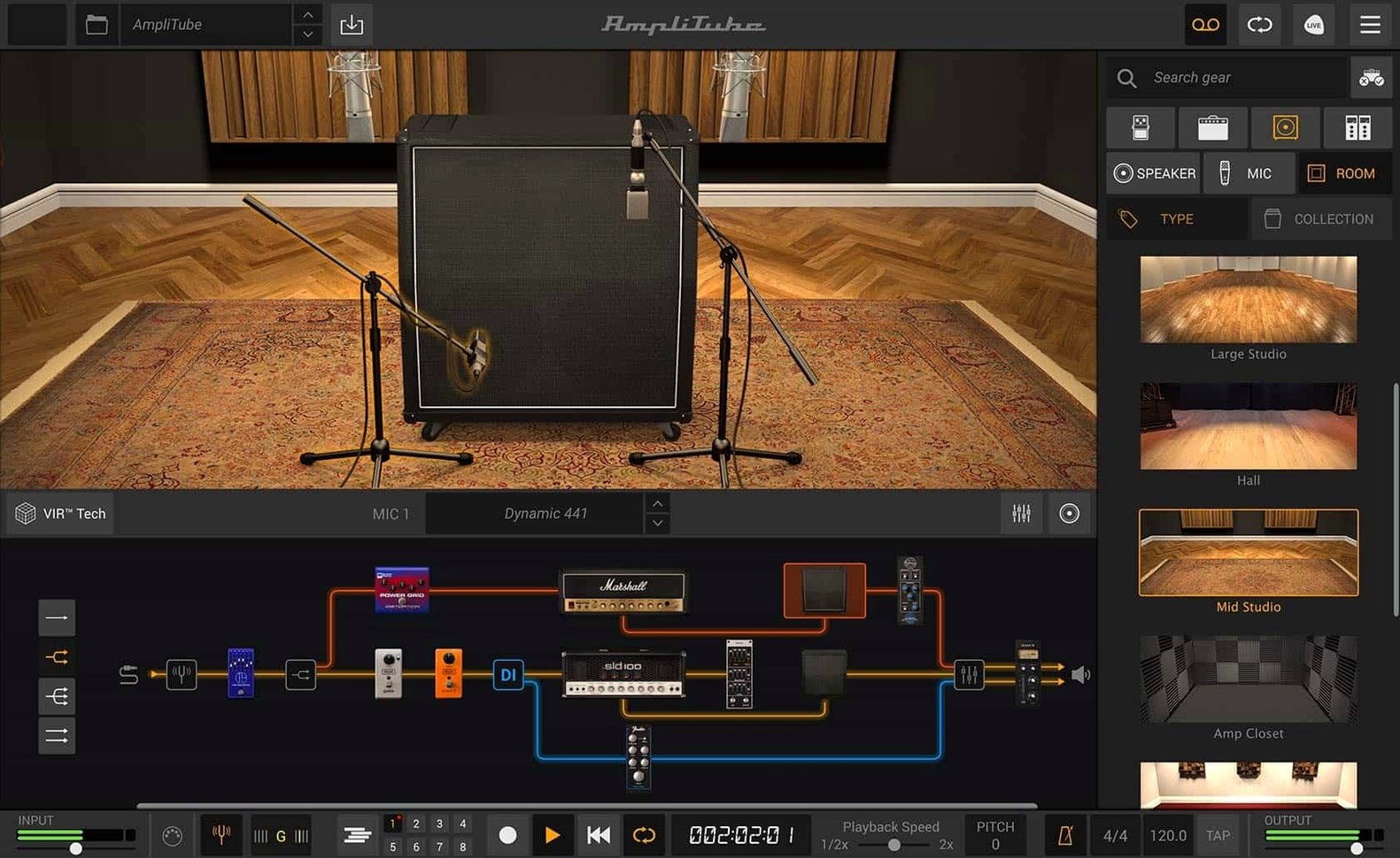 AmpliTube: screenshot 1 of 5 amplitube 5 mac — opening view