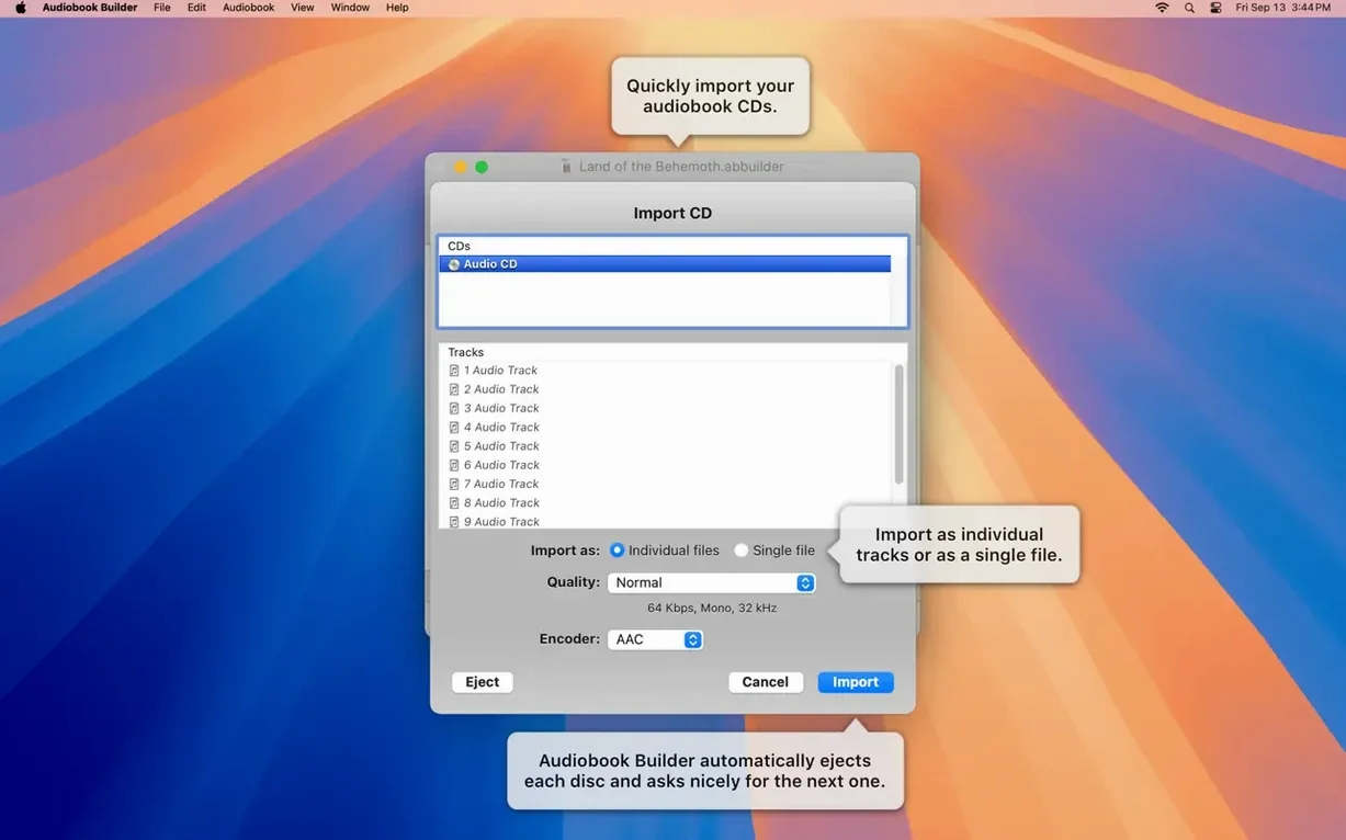 Audiobook Builder: screenshot 3 of 6 Audiobook Builder screenshot 3