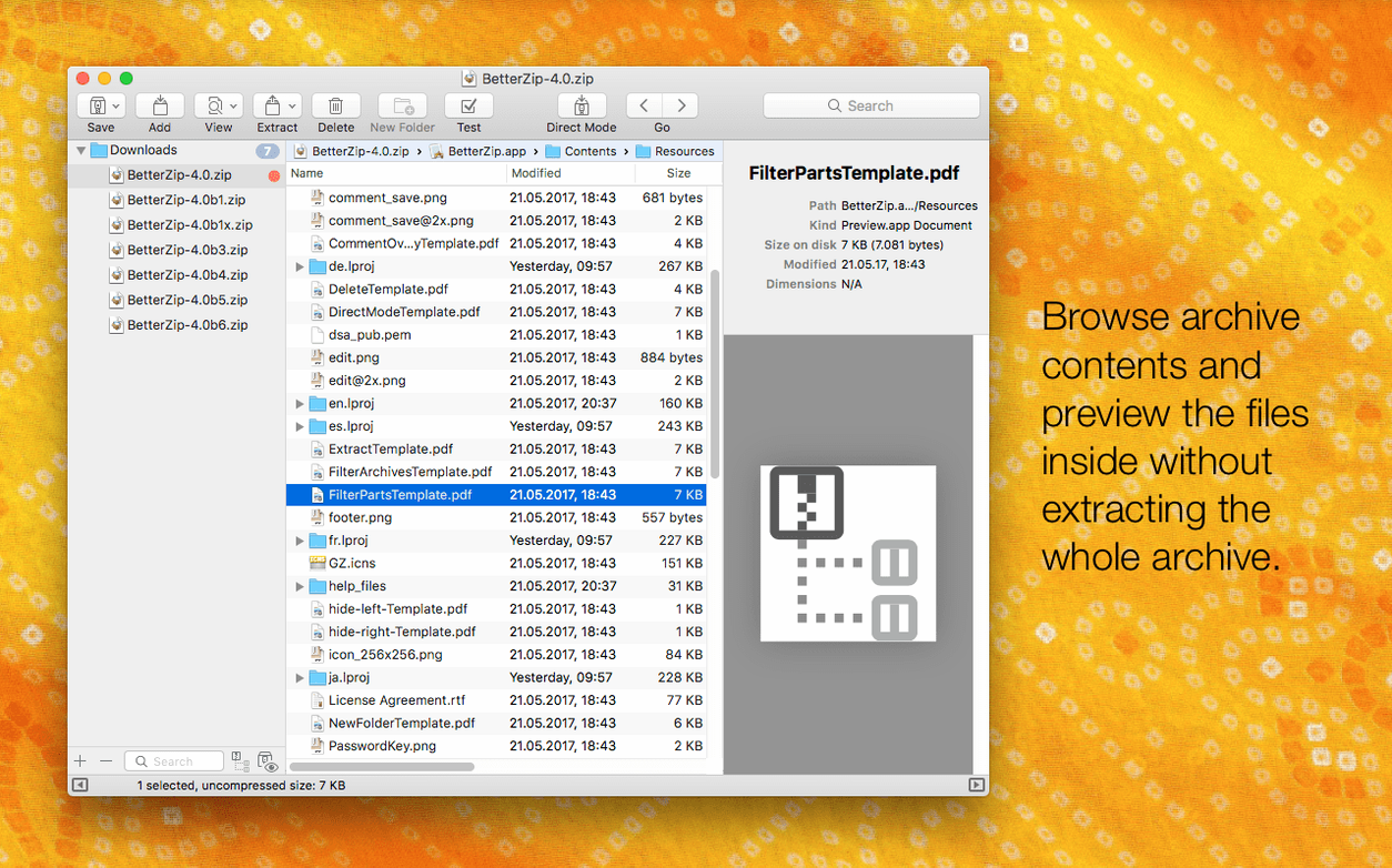 betterzip — screenshot