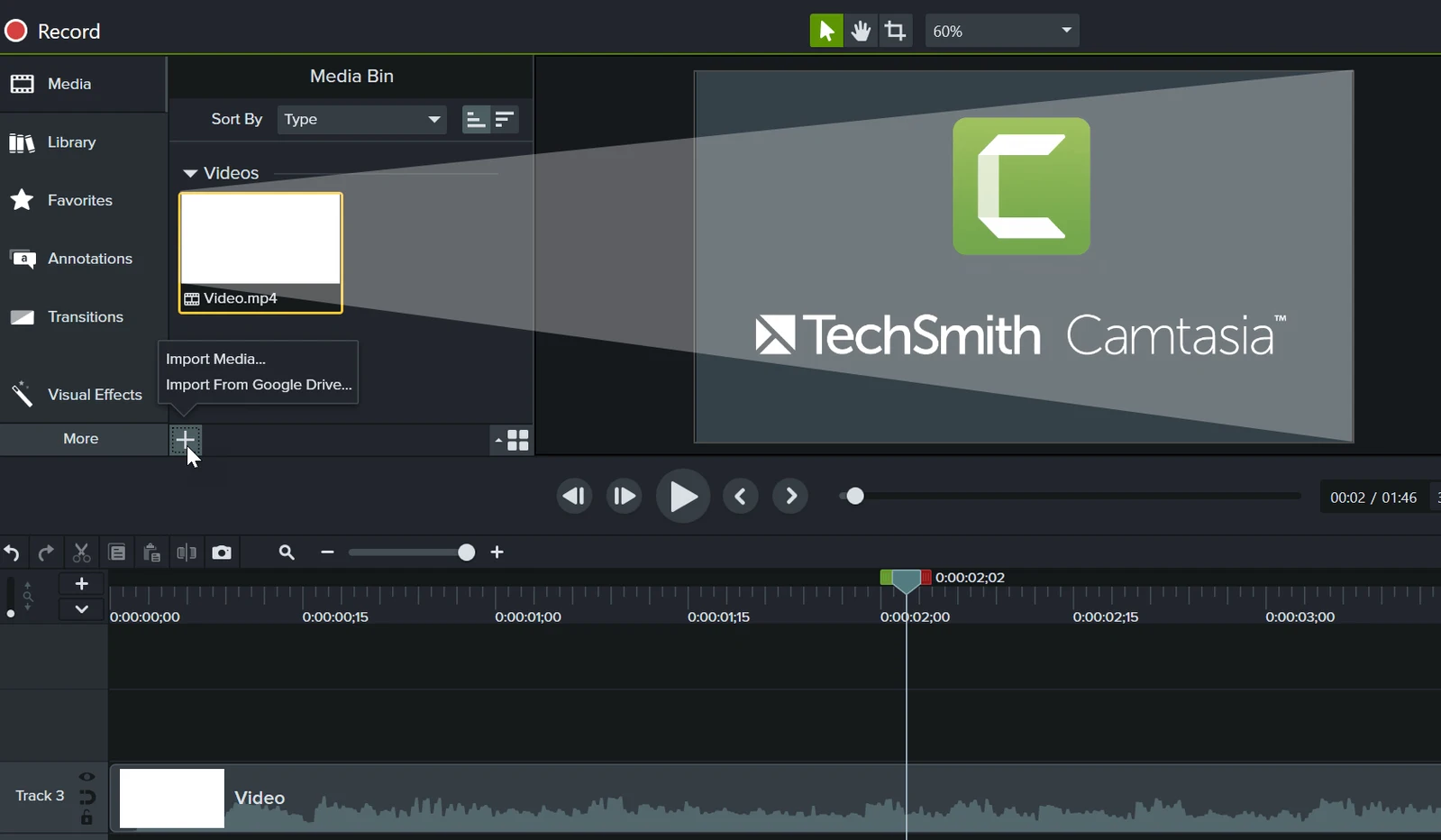 Camtasia preview 2