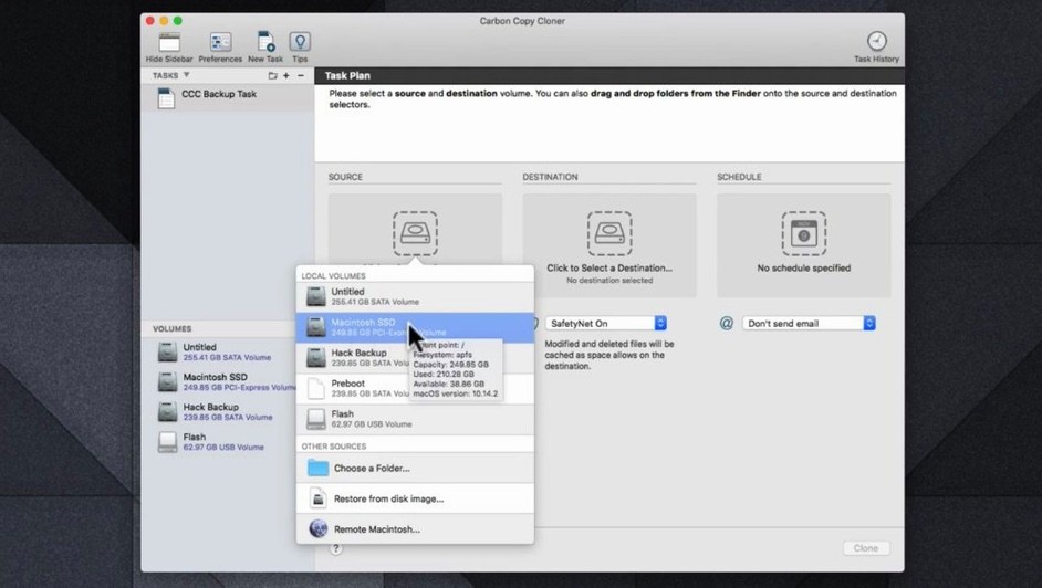 Carbon Copy Cloner: screenshot 2 of 4 Carbon Copy Cloner screenshot 2