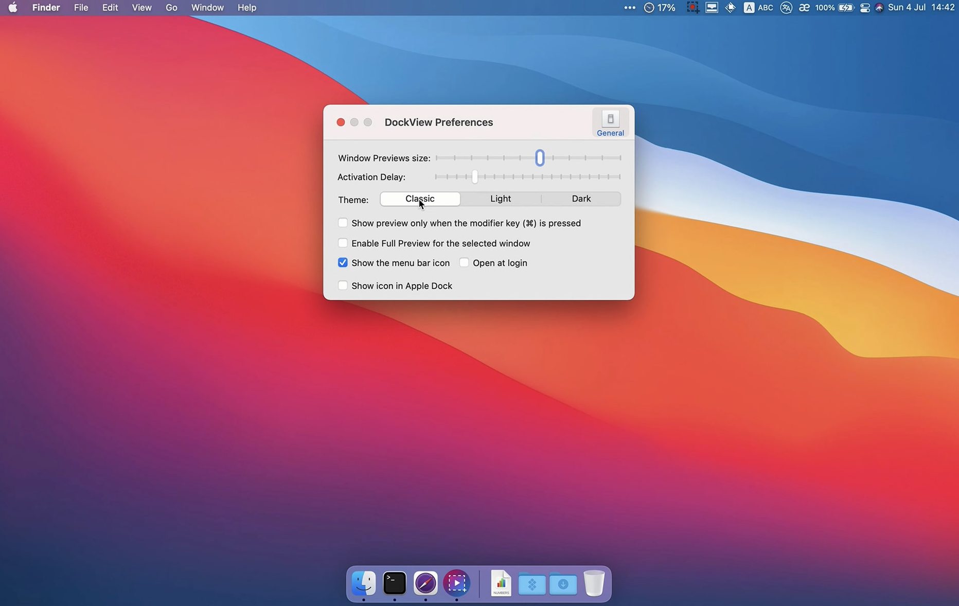 DockView preview 2