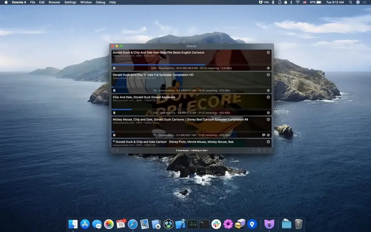 Downie capture 1 of 4 downie for mac — opening view