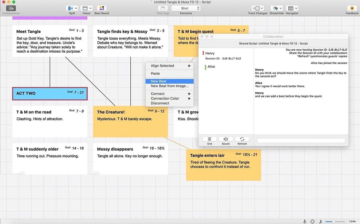 Final Draft screenshot 2