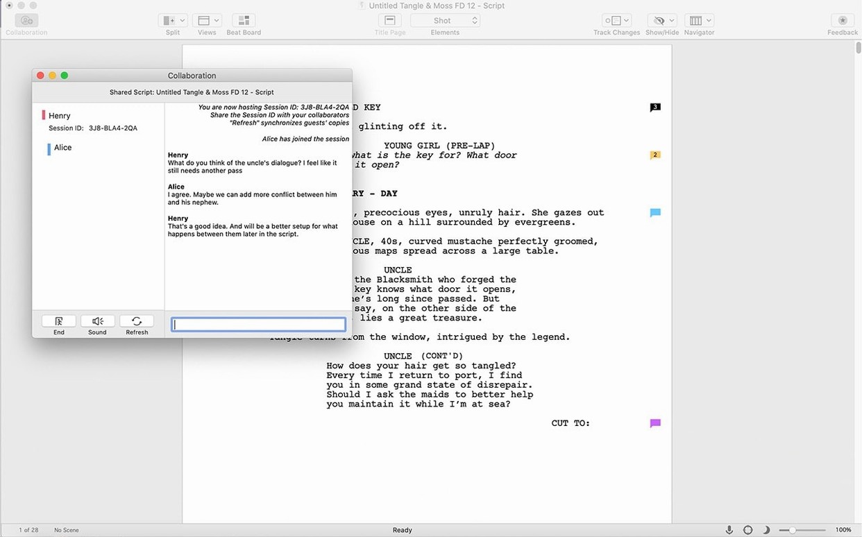 Final Draft screenshot 3