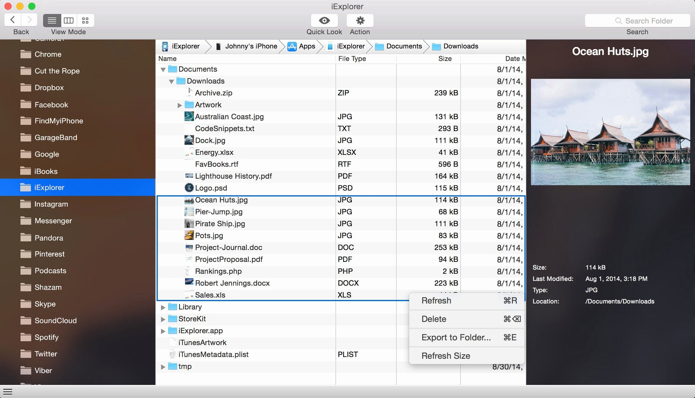 iExplorer screenshot 2