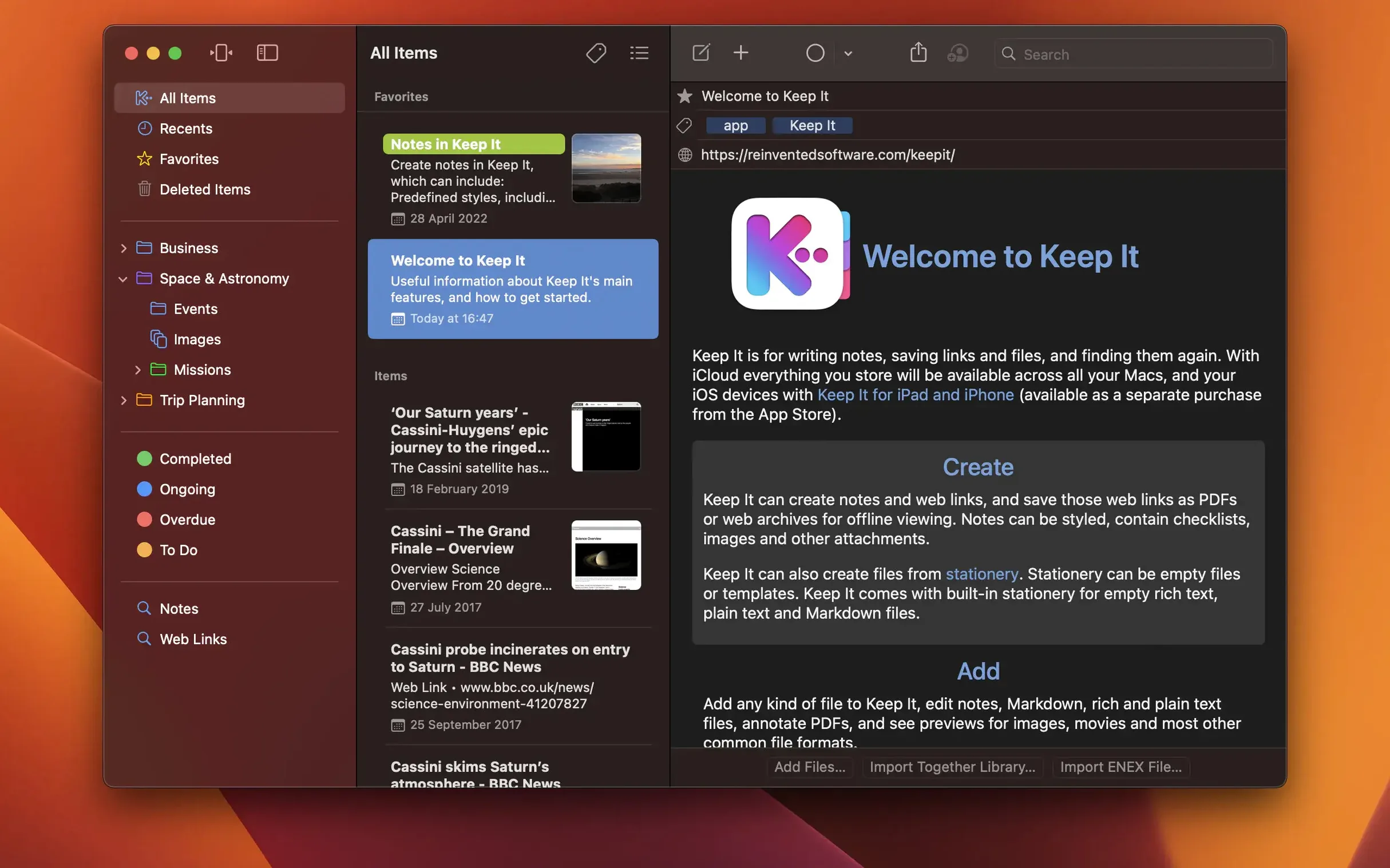 keep it macos free — opening view