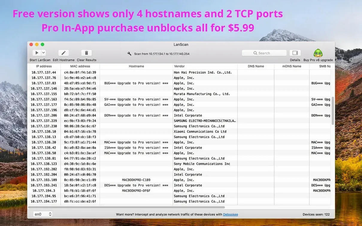 LanScan capture 1 of 5 lanscan mac download — screenshot