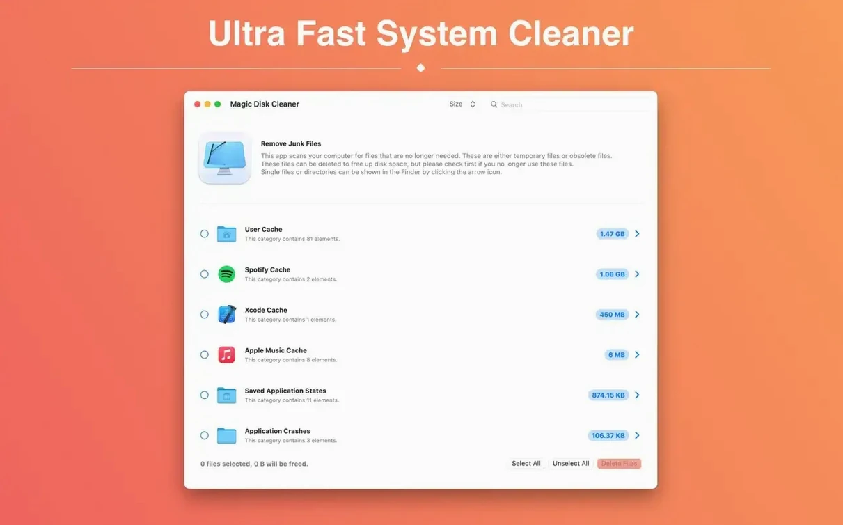 Magic Disk Cleaner capture 1 of 2 magic disk cleaner mac — screenshot