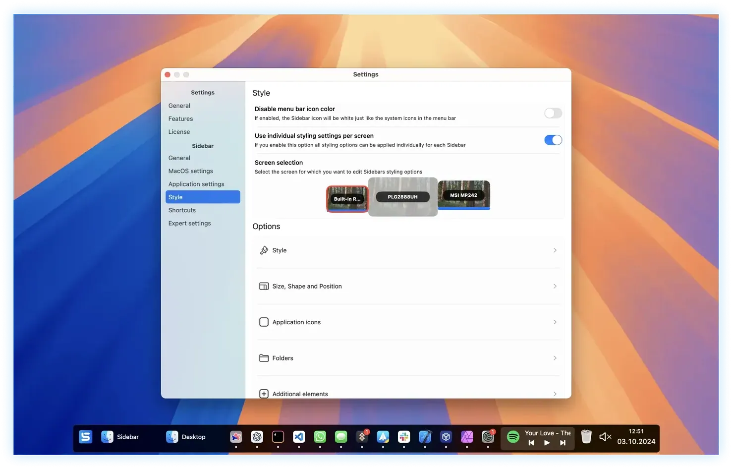 Sidebar screenshot 4