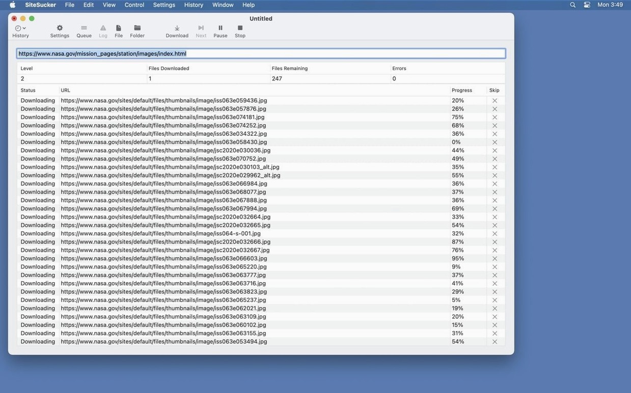 sitesucker mac free — opening view