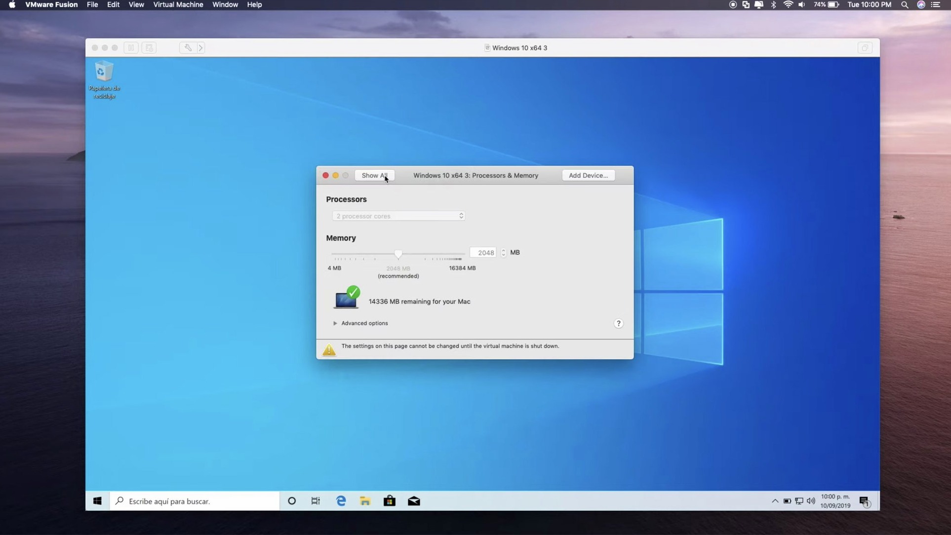 VMware Fusion Pro preview 3