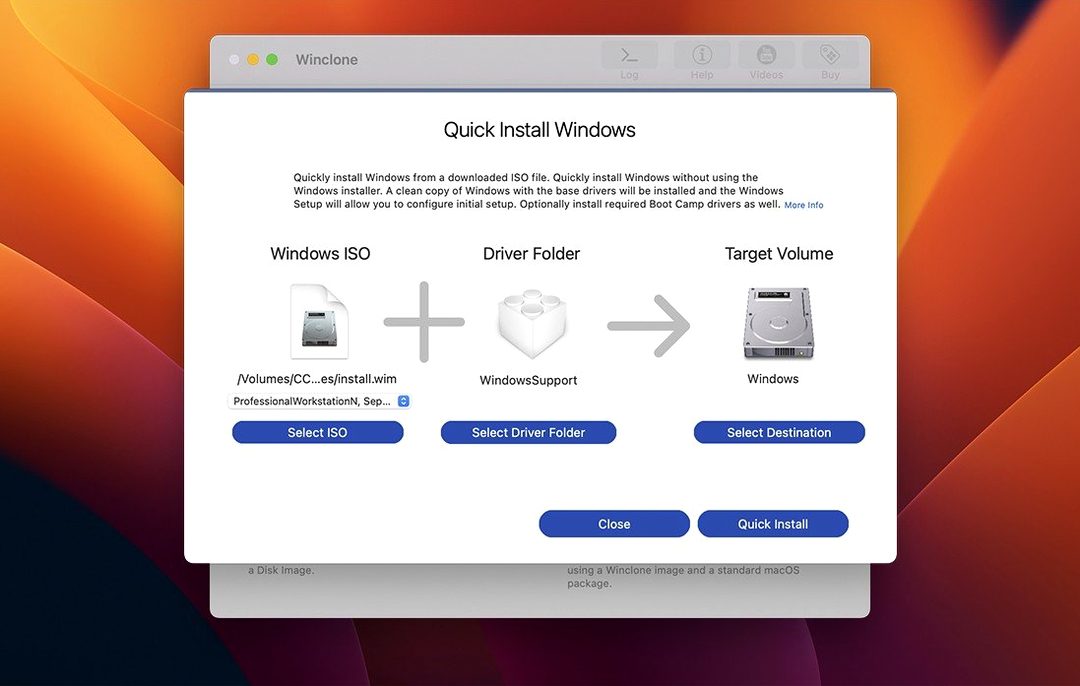 winclone 10 license key — opening view