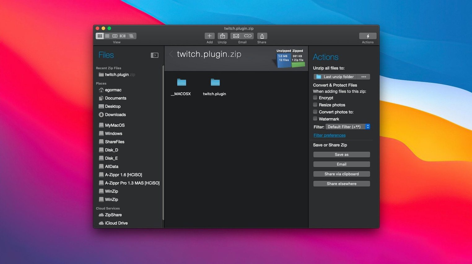 WinZip Mac Pro screenshot 2
